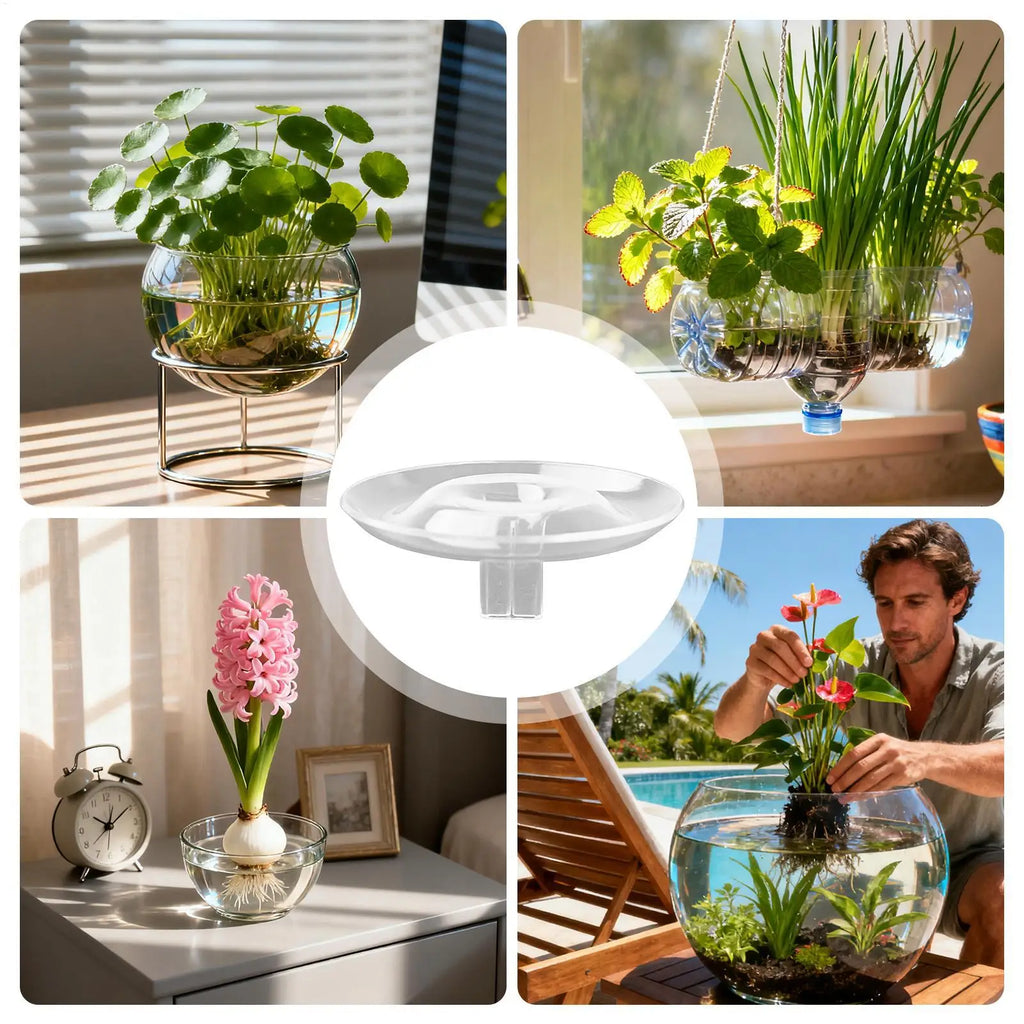 Floating Flower Holder Transparent Stem Support Vase Bowl Centerpiece
