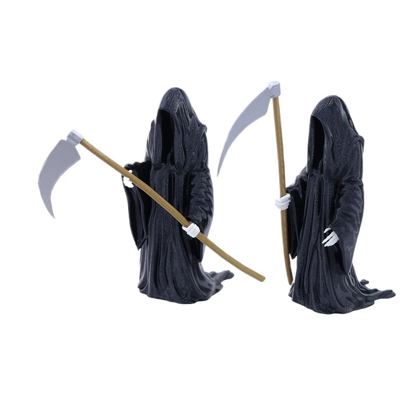 1Pcs Black Grim Reaper Statue Mini Devil Figurine Dollhouse Halloween Thrilling Robe Nightcrawler Ornament Micro Landscape Decor Zpaxo