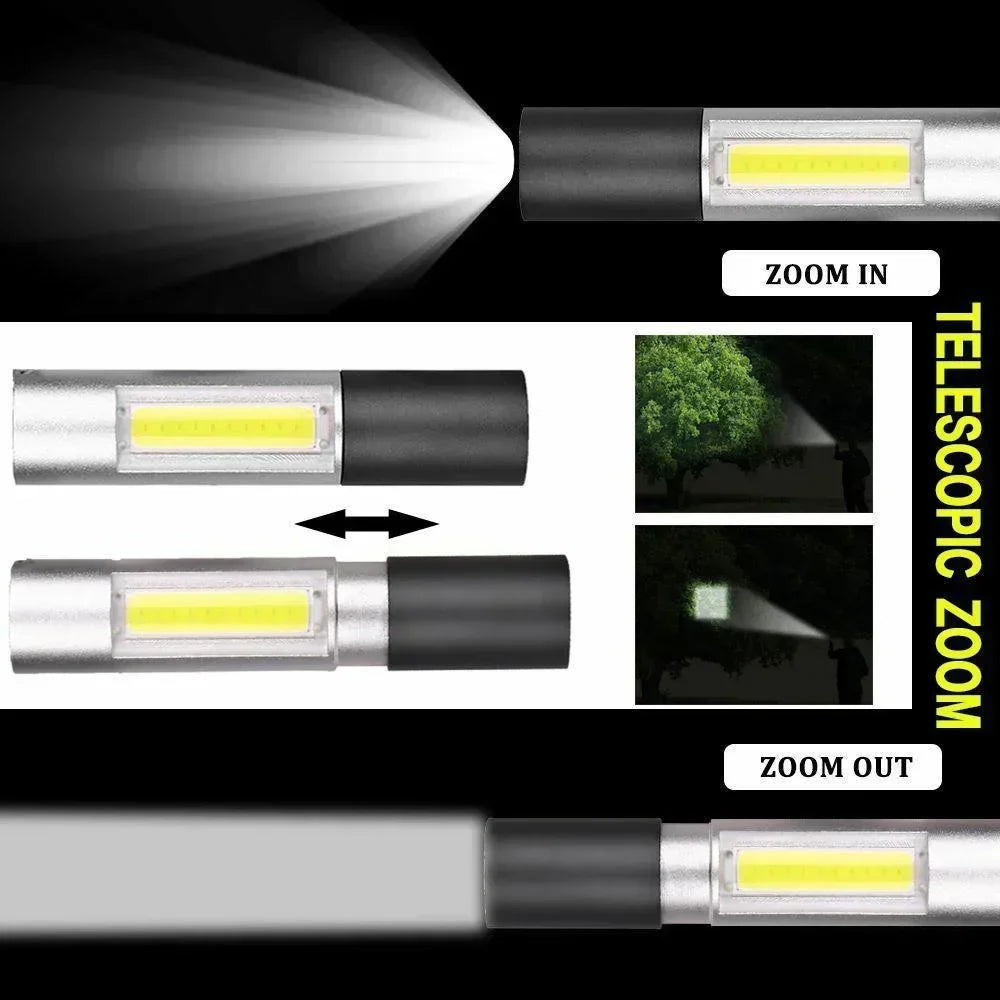 KDULIT Rechargeable LED Flashlight – 800LM Zoomable Pocket Torch