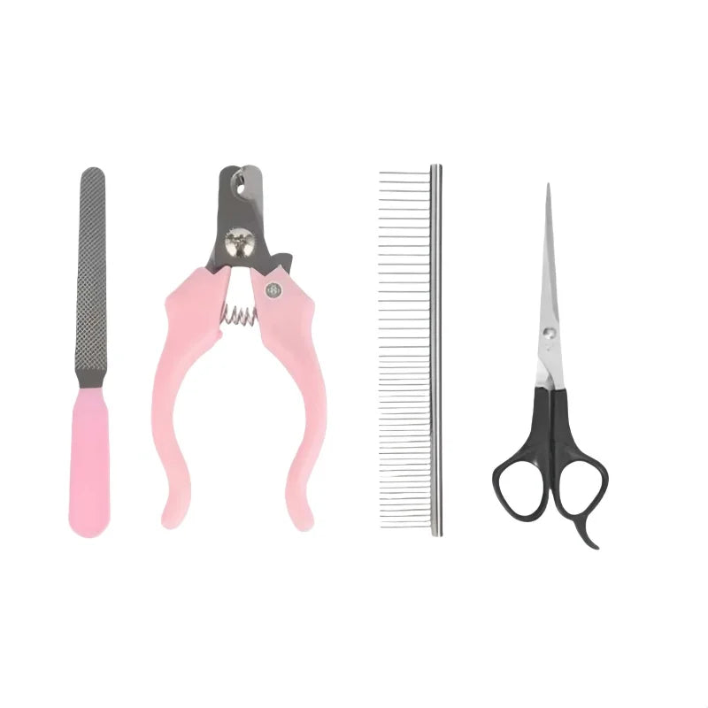 Dog Nail Clipper Grooming Straight Scissors File Pet Comb Cat Hair