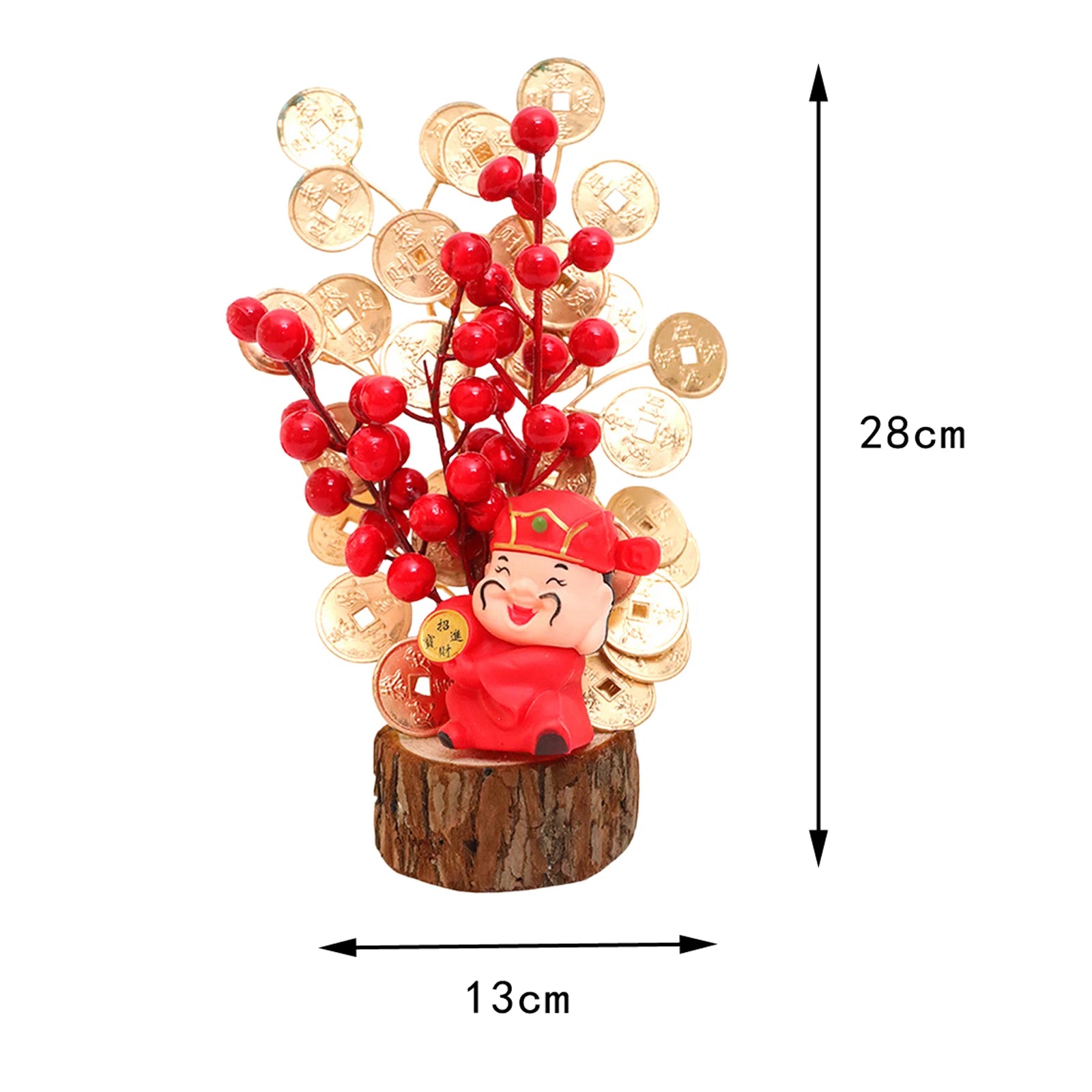 Chinese Lunar Year Decoration Gift Lucky Tree Artificial Potted for China Spring Festival Office Birthday Graduation Wedding Zpaxo God of wealth