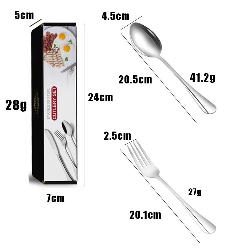 Elegant European Stainless Steel Cutlery Spoons Forks Zpaxo