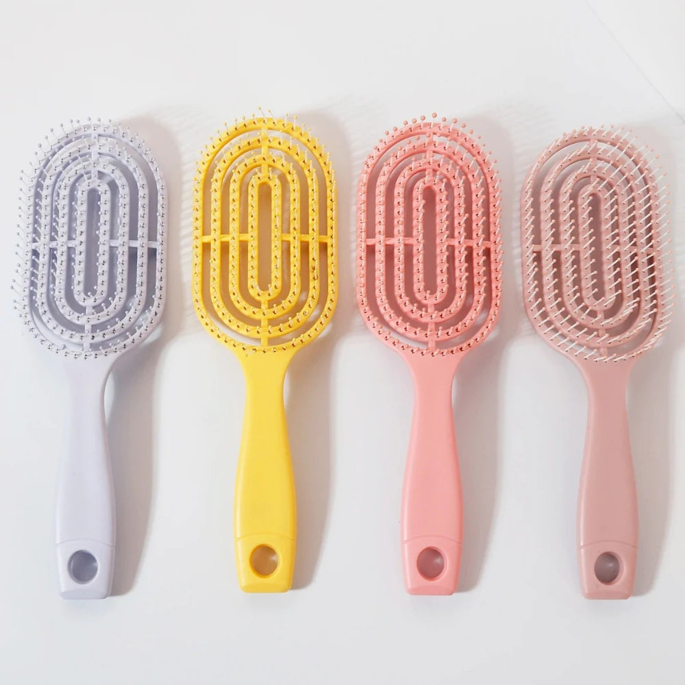 Relaxing Elastic Massage Comb Portable Hollow Comb Scalp Massage Brush Salon Styling Tool Oval Comb Special for real hair wigs Zpaxo