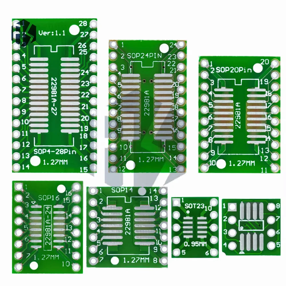 SMD DIP Adapter PCB Converts SOP MSOP SSOP TSSOP SOT23 8-28 Pins Zpaxo
