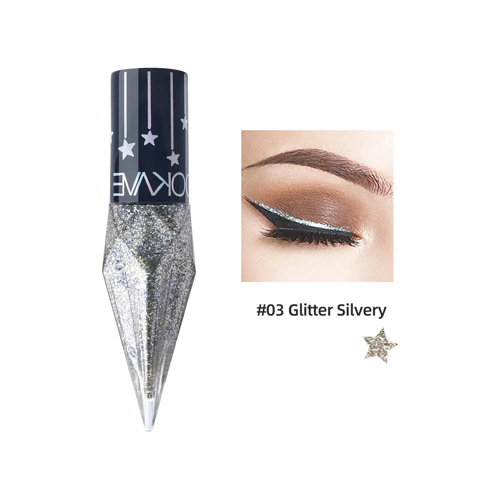 Shiny Eye Liners Pigment Silver Rose Gold Liquid Glitter Eyeshadow Zpaxo LK48E-03