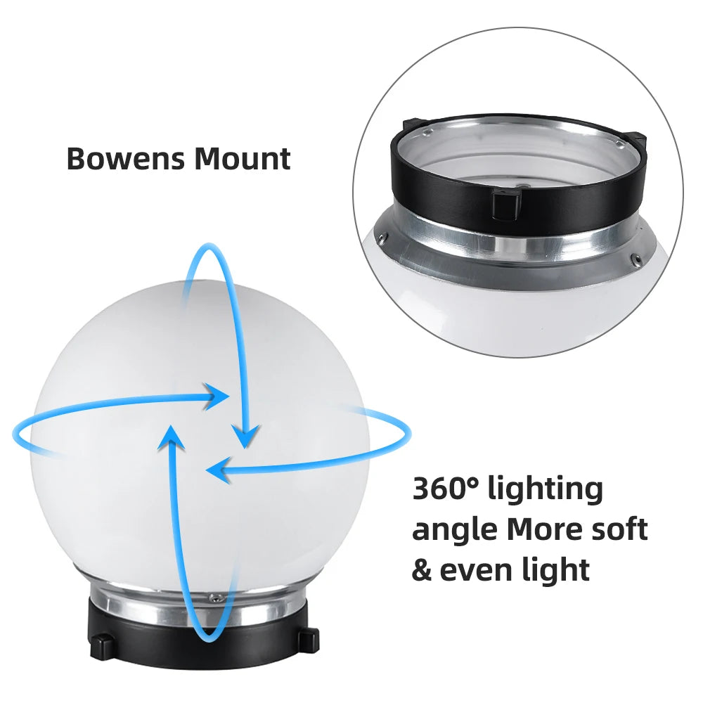 Soft Light Ball Photography Translucent Diffuser Flash Dome Bowens