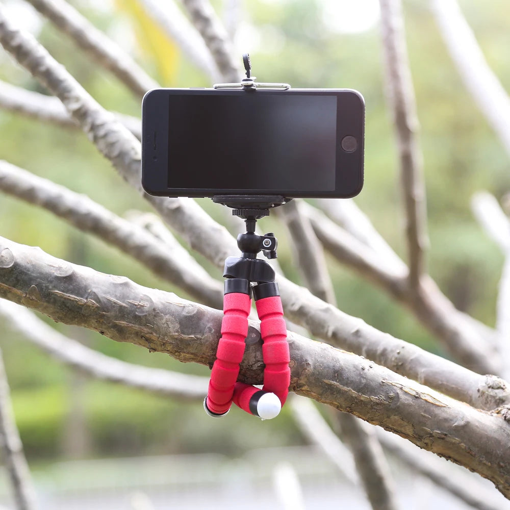 Flexible Octopus Tripod Phone Holder & Bluetooth Remote Flexible Phone Tripod Zpaxo