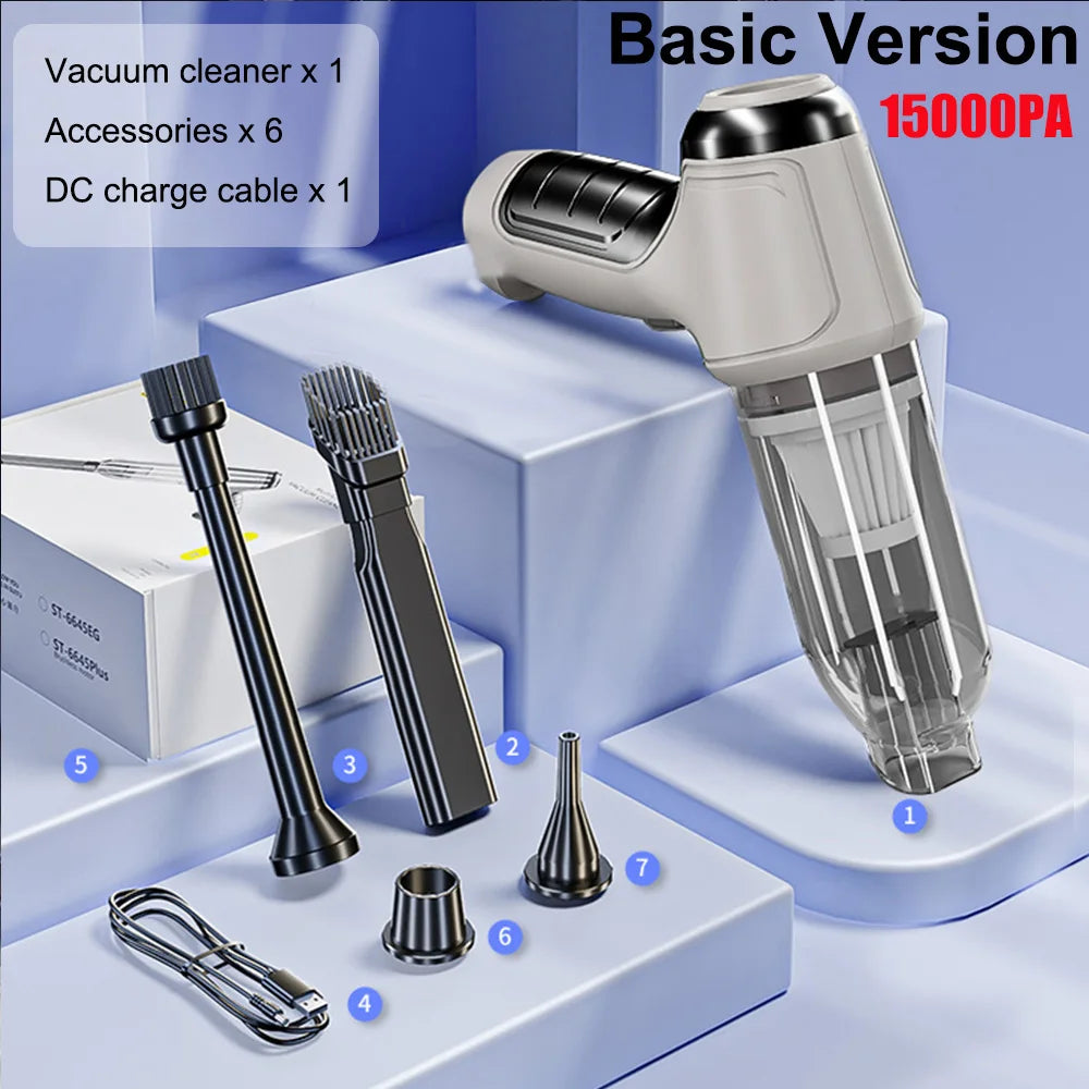 Car Vacuum Cleaner Wireless 95000PA Strong Suction Portable Handheld
