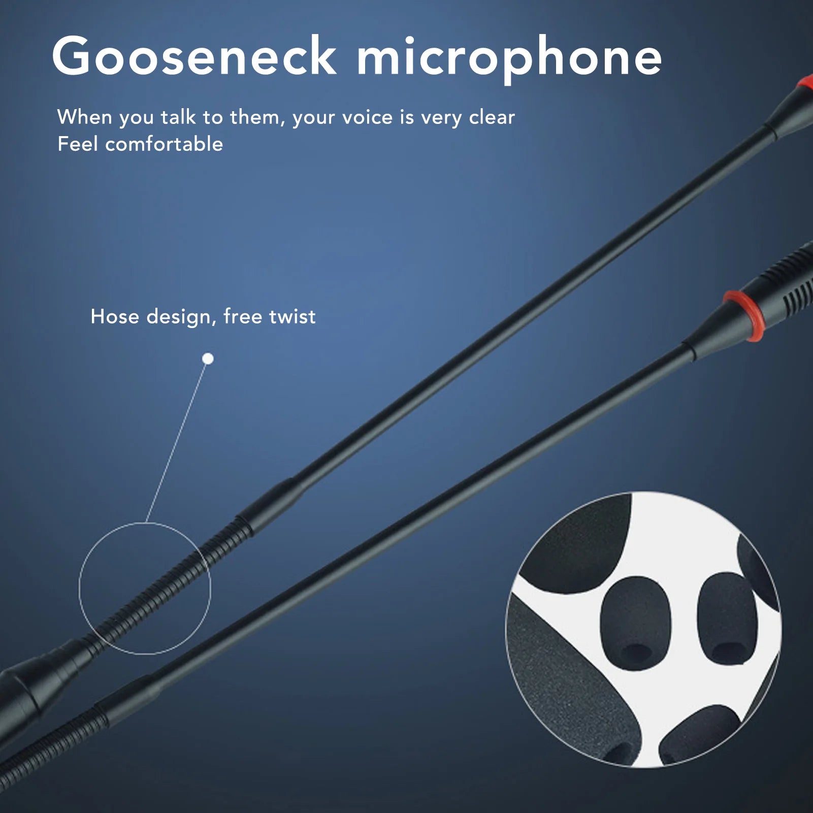 Condenser Gooseneck Microphone Clear Sound Indicator Windproof Cotton