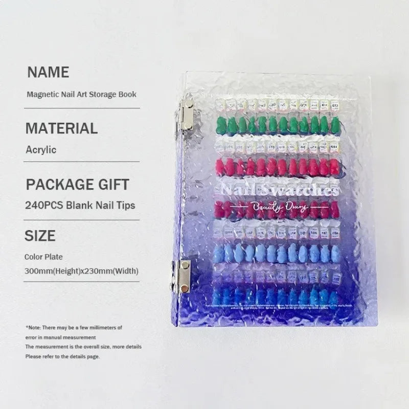 120 180 240Colors Magnetic Nail Art Swatch Book Manicure Test Zpaxo Purple 240PCS