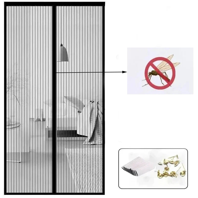 Anti-Mosquito Net Summer Automatic Closing Magnetic Mosquito Net Invisible Door Mesh Anti Bug Fly Partition Curtain Magic Mesh Zpaxo