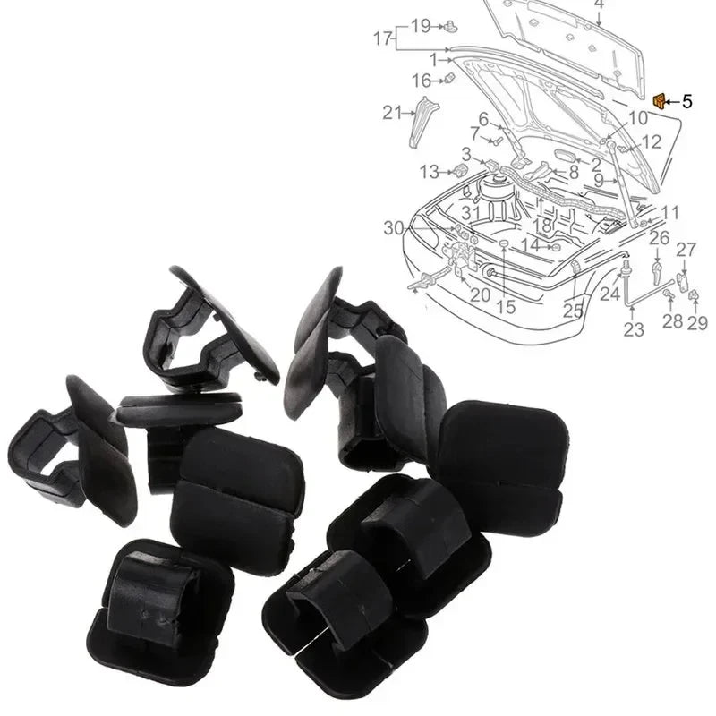 Plastic Push-In Rivet Clips for Car Trim & Bumpers – 10–60 Pack