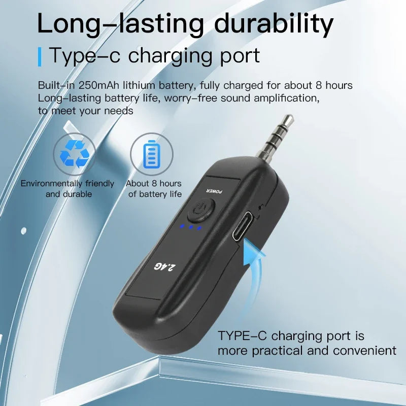 KEBIDUMEI Head-mounted Microphone Mic Wireless Lavalier Amplifier