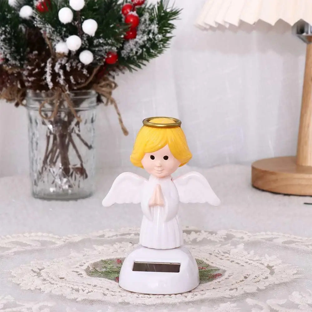 Eco Friendly Action Figure Car Decor Ornament Solar Swinging Angel Zpaxo