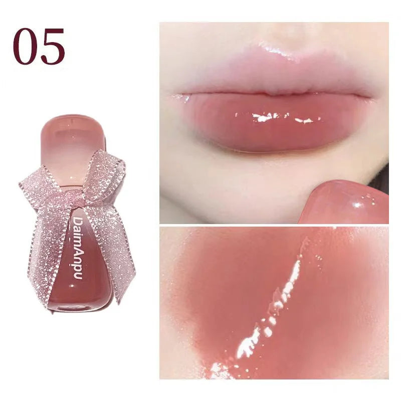 Sweet Lip Gloss Jelly Lip Glaze Moisturizing Lip Tint Mirror Waterproof Non-stick Cup Solid Makeup LipOil Lipstick Cosmetic Zpaxo 05