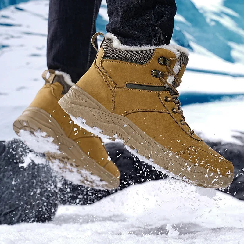 Men Boots 2024 Winter Slippers Warm Shoes Waterproof Non-slip Plush
