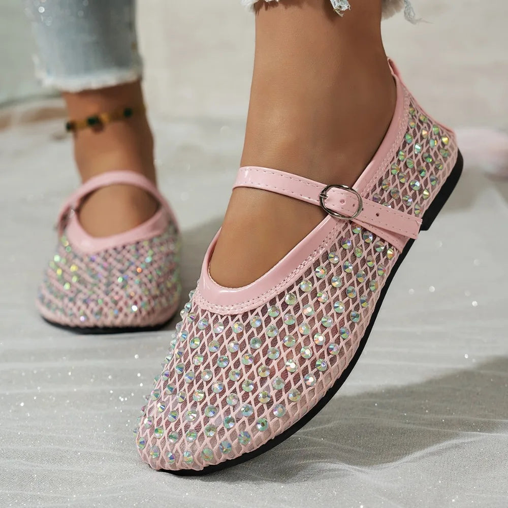Breathable Hollow Out Flat Heel Mary Jane Shoes Women Summer 2026