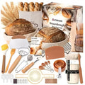 Complete Sourdough Starter Kit 2Pcs Round Banneton Baskets Dough Scoring Lame Silicone Baking Mat Measuring Spoons Bread Baking Zpaxo MBL00053