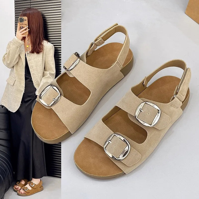 2025 Classic Double Button Sandals Women's Summer Shoes Outdoor Comfortable Sandals Lightweight Beach Shoes Breathable Slippers Zpaxo