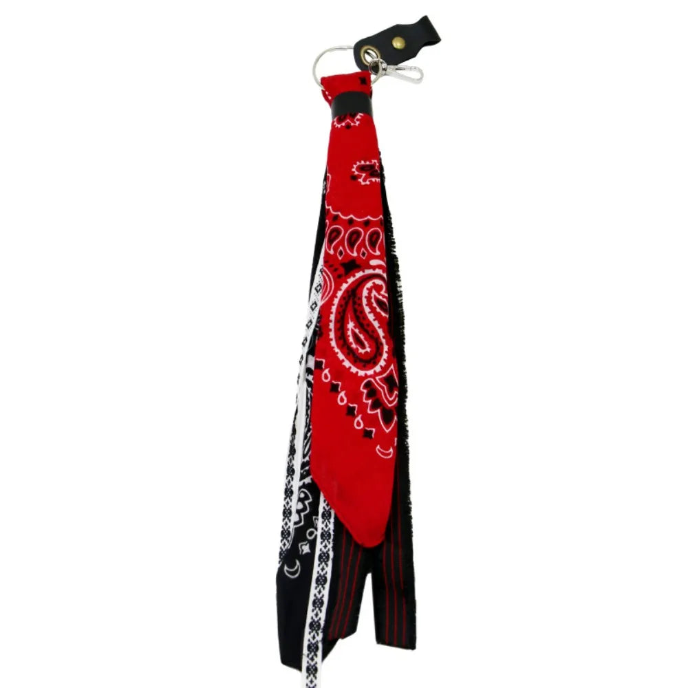 Universal Motorcycle Handlebar Square Towel Personality Hip Hop Retro Zpaxo Black-Red