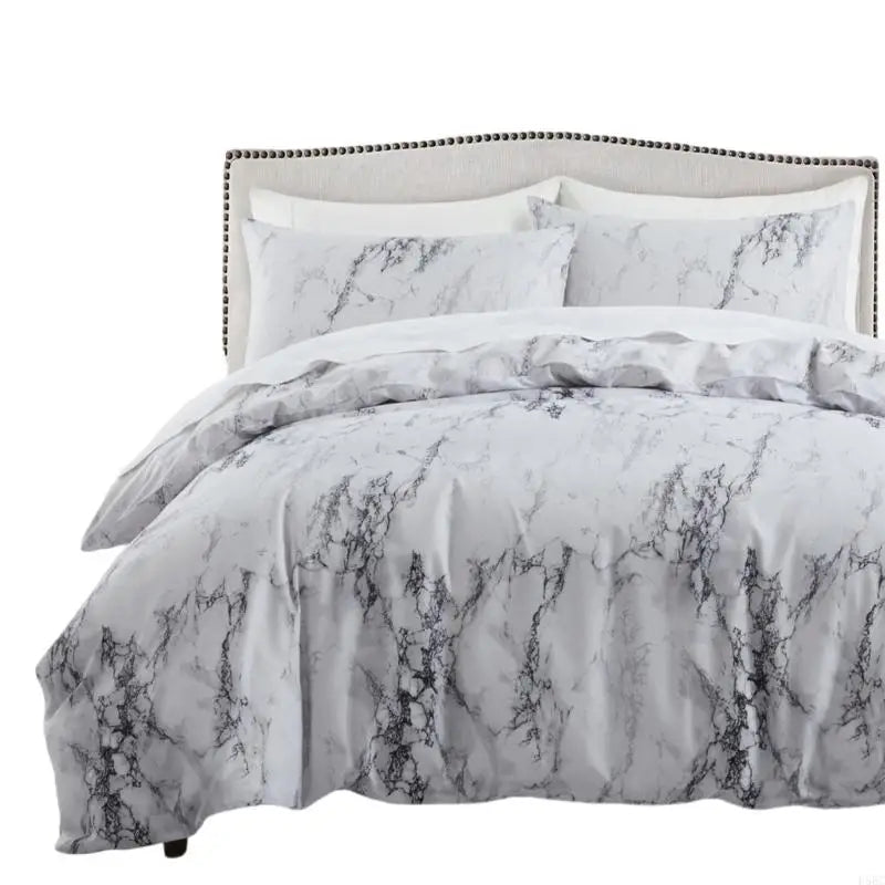 Elegant Marble Print Bedding Against Clumping Nonallergenic Bedroom