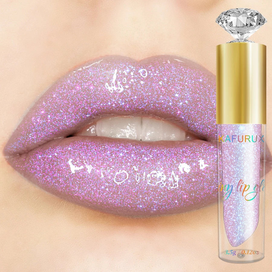 9 Colors Diamond Shimmer Glitter Lip Gloss Moisturizing Liquid Zpaxo 206