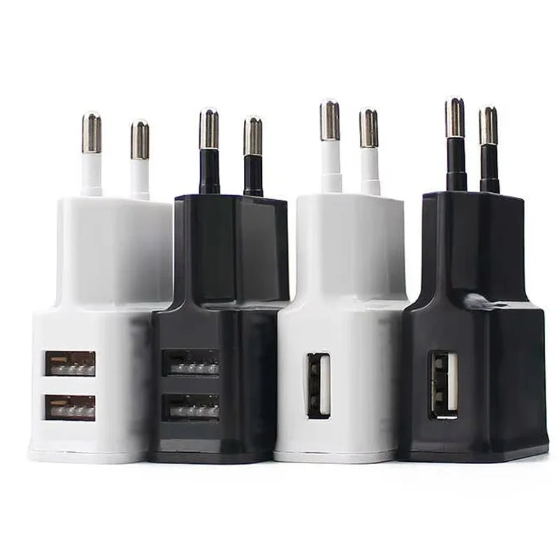 5V 2A USB Charger Dual Chargers Cell Phone EU Plug Power Adapter