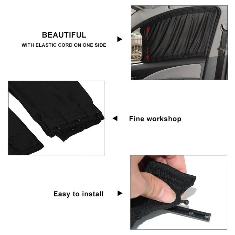 Universal Car Sun Shade Side Window Curtain Auto Foldable Uv