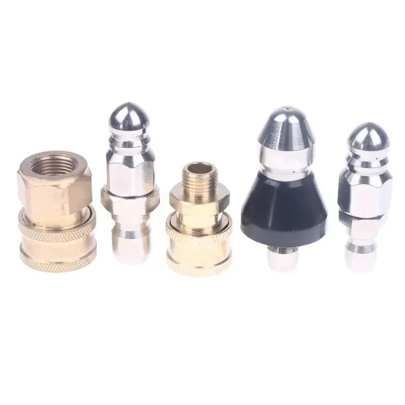 1PC Mini Sewer Jetter Nozzle With 1/4'' Quick Connect Drain Cleaning Nozzle Tips Kit For Drain Jetting Hose High Quality Zpaxo