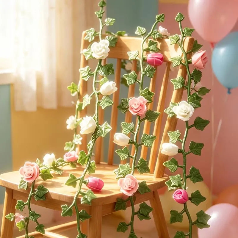 Decorative Artificial Flower Vine Miniature Rose Mini Desktop Display