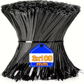 Black Cable Ties Heavy Duty Zip Ties Fastening Ring Self-locking Plastic Nylon Cable Tie Zip for Home Offices Industrial Zpaxo Black-3x100mm 200pcs
