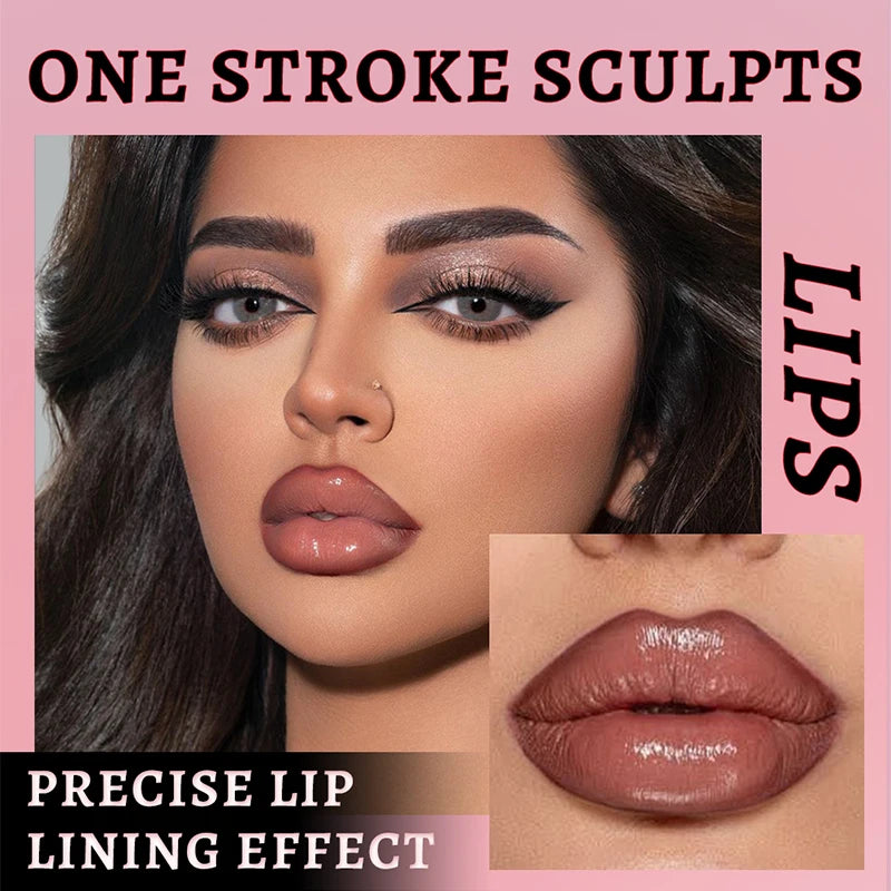 2-in-1 Matte Lip Liner Smooth Application Waterproof Anti Smudge