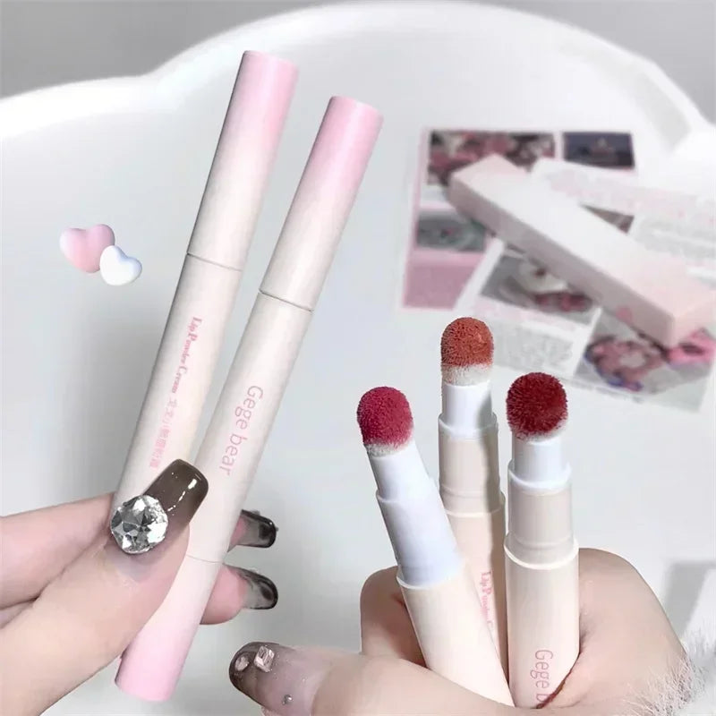 Korea Fluffy Velvet Soft Lip Glaze Liquid Lipstick Cream Matte Rose Red Pigment Waterproof Long Lasting Dye Cheek Woman Makeup Zpaxo