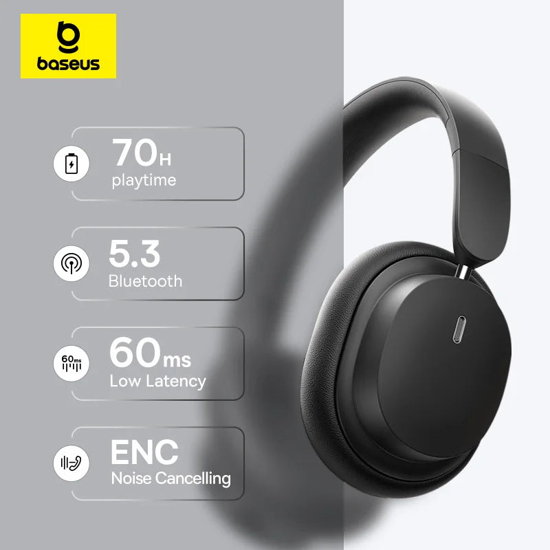 Baseus Wireless Headphones Bluetooth 5 3 HIFI Level Earphone Driver