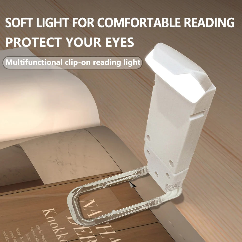 Mini Eye Protection USB Clip Reading Light Bookmark Folding Book LED