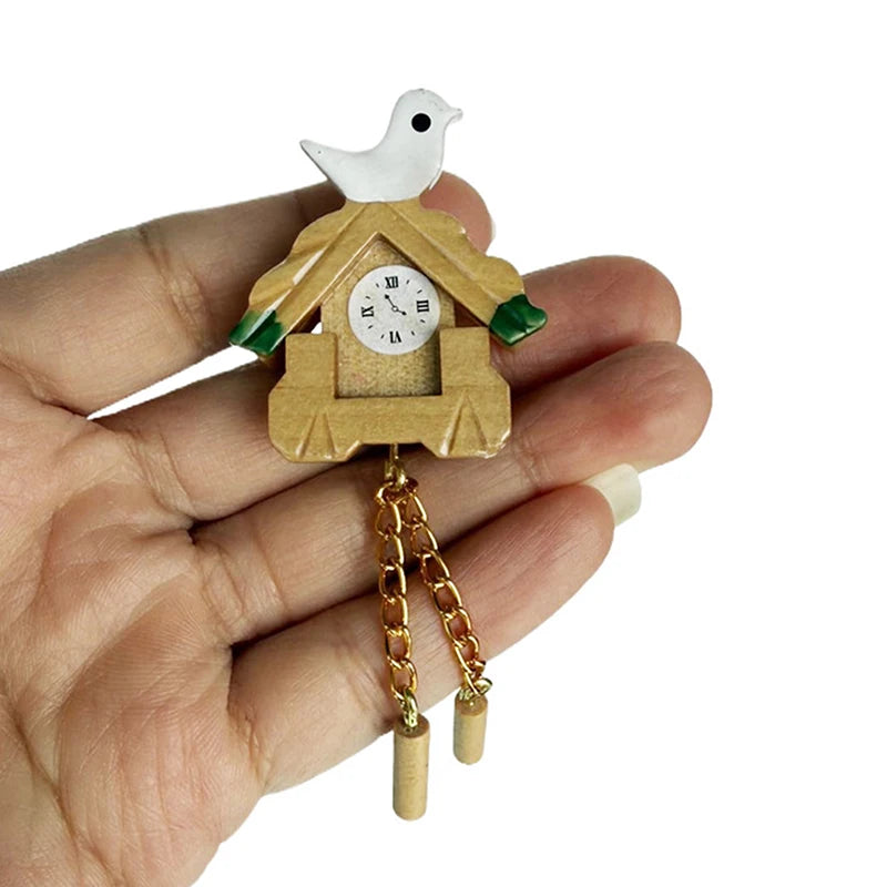 Dollhouse Bird Wall Clock Accessory 1 12 Miniature Home Decor Doll Zpaxo