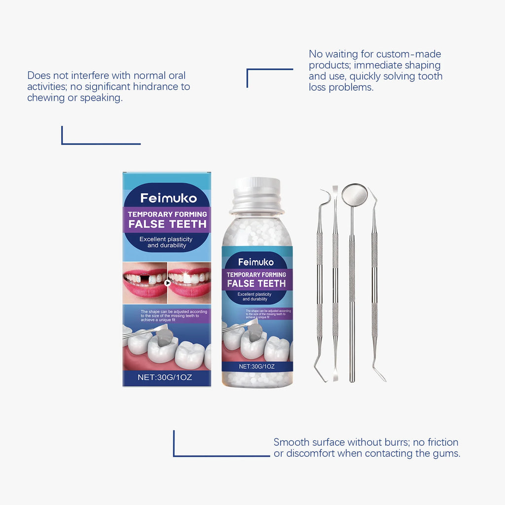 Moldable denture gel for custom false teeth,convenient to use,effectively boosts your smile and restores confident dental beauty Zpaxo