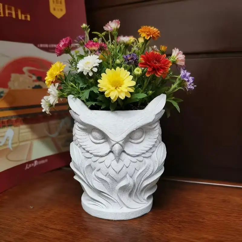 Nordic Minimalist Owl Pen Holder Vase, Decorative Desk Organizer for Home/Office Decor Zpaxo