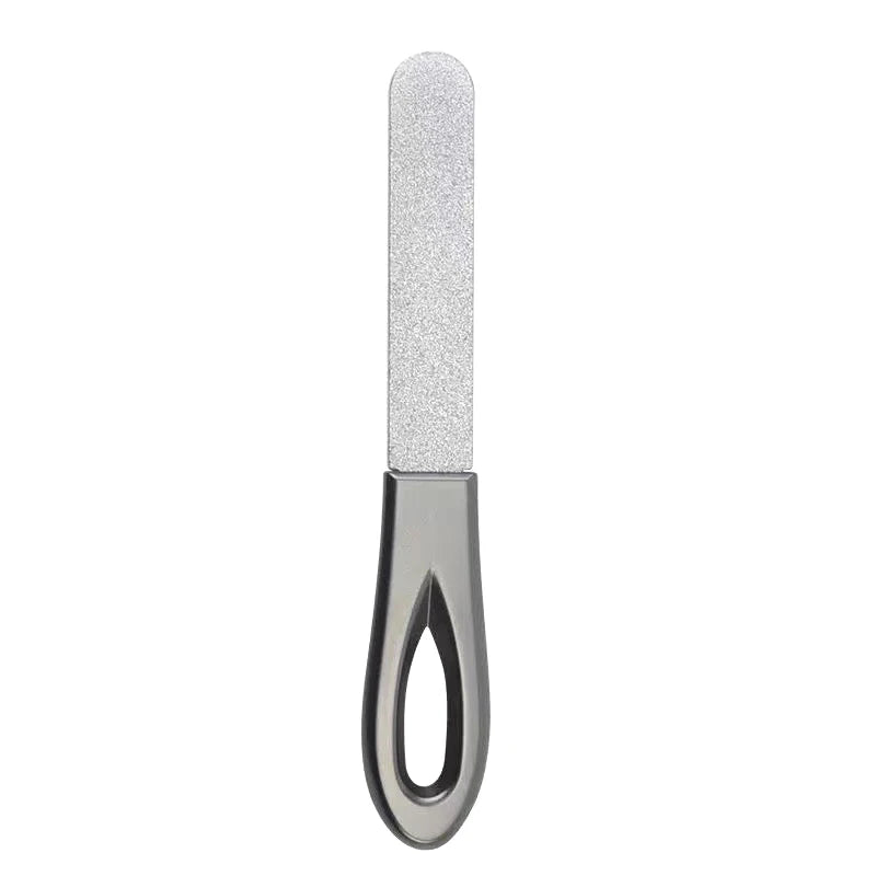 Anti-slip Handle Grit Fingernail File Easily Emery Boards Double Sided Nail Files Stainless Steel Nail Files Zpaxo Black