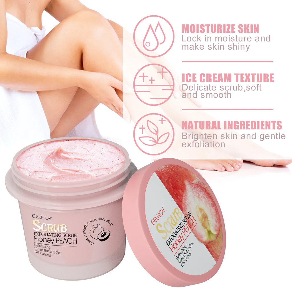 EELHOE Honey Peach Body Scrub Cream – Exfoliate & Glow Body Scrub Cream Zpaxo