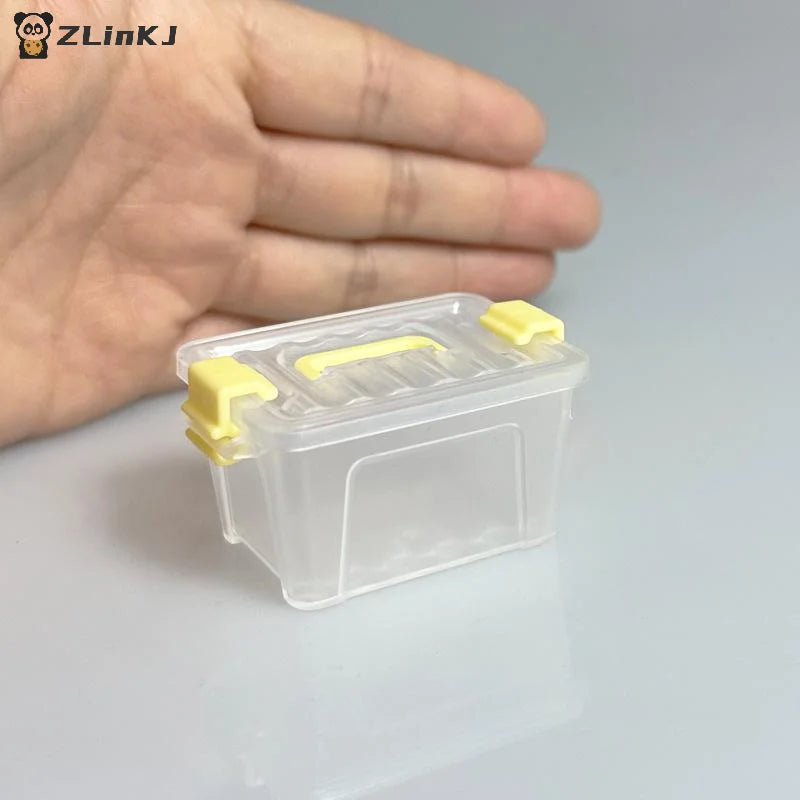 Portable Organizer Case Dollhouse Transparent Plastic Storage Box Zpaxo