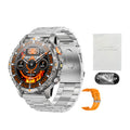 Outdoor Sports Smartwatch 1.7 Inch HD Screen 100+ Sport Modes Fitness Tracker with Health Monitoring Built-in Flashlight Zpaxo Silver Steel