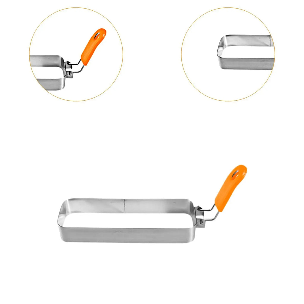 Fried Egg Ring with Handle Muffin Omelette Ring for Breakfast Sandwich Crumpet Ring Rectangle Stainless Steel Pancake Ring Zpaxo