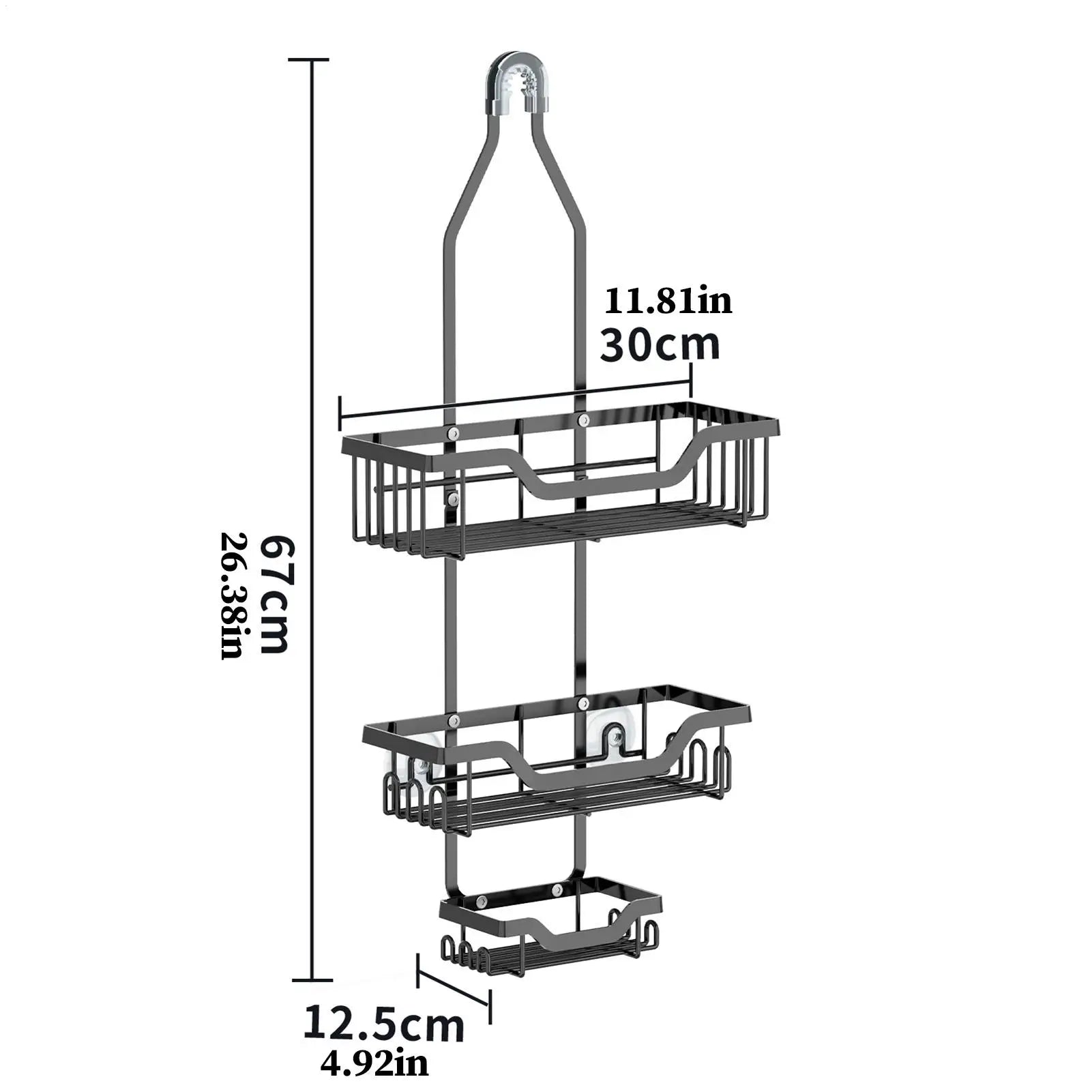 Shower Shelves Bath Shower Organization With Suction Cup No Drilling Shelves for Bathroom for Home Hotel Restaurant Apartment Rv Zpaxo
