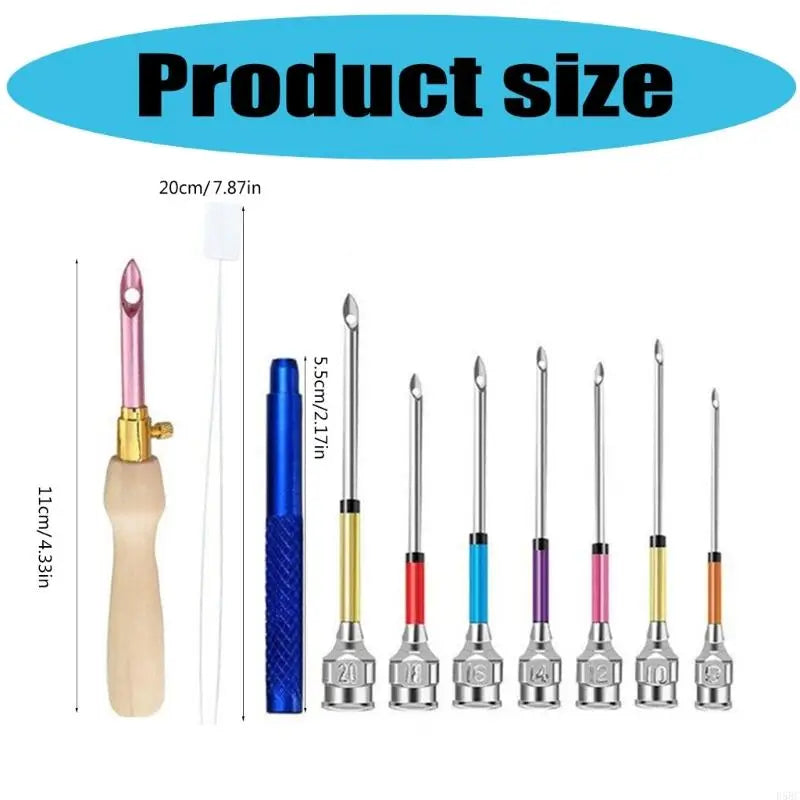 Beginner Embroidery Needle Tool Adjustable Handle 7 Tip Threader