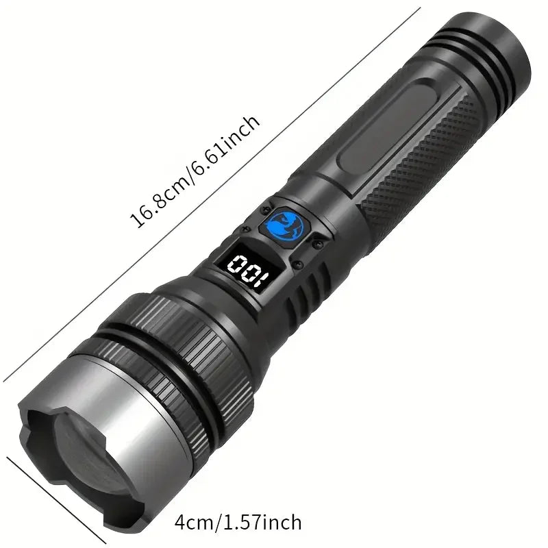 Ultra Bright Rechargeable LED Flashlight – Zoomable Torch