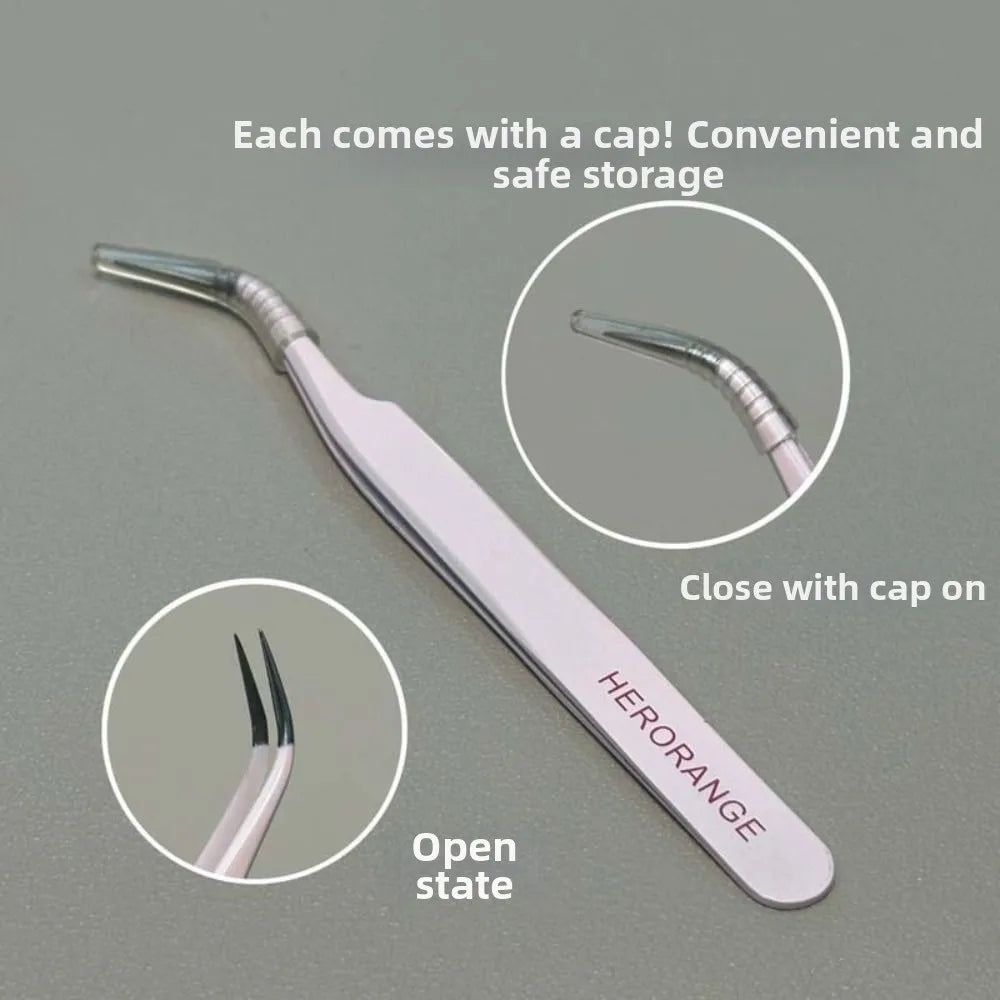 Straight Tweezers Stainless Steel Purple Eyelash Curler Curved Eye Zpaxo