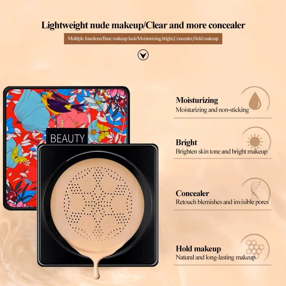 Mushroom Air Cushion Plant Nourishing BB Cream Concealer Moisturizing Foundation Fluid Isolating Plain CC Cream Zpaxo