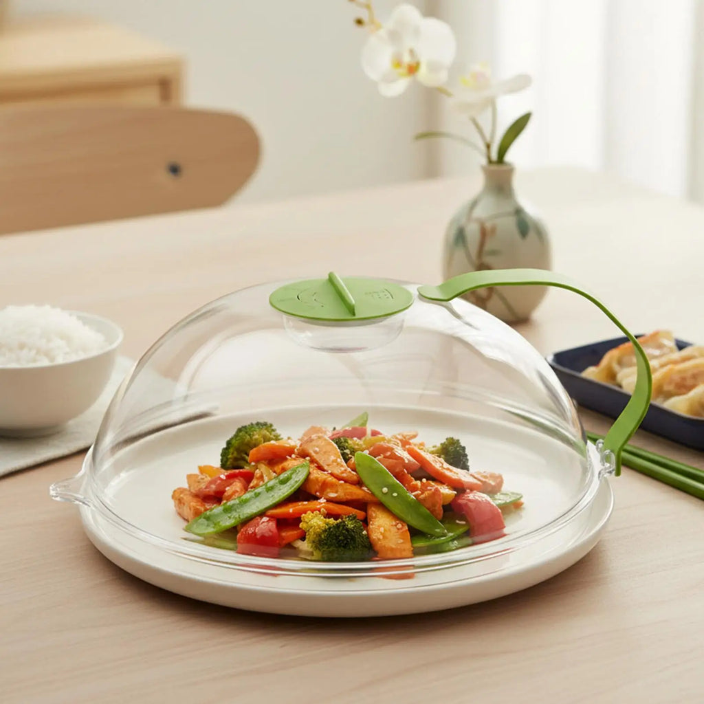 Microwave Cover Reusable Guard Handle Heat-resistant Food Soup Sauces