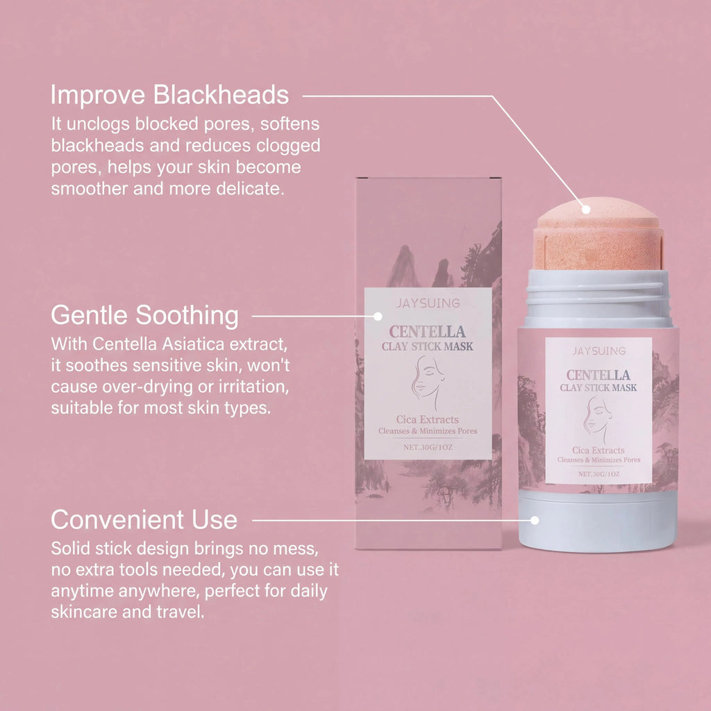 Centella Asiatica Clay Mud Mask Stick – Deep Pore Cleansing Clay Face Mask Stick Zpaxo